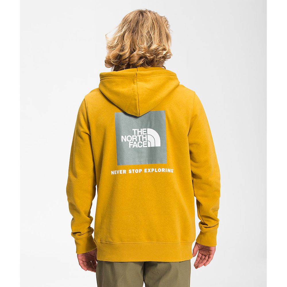 The North Face Hoodie Mens Australia - The North Face Box Nse Pullover Yellow (JTZ-107456)